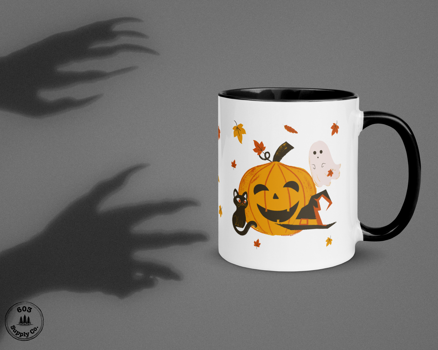 Vintage Halloween Haunt White Glossy Mug