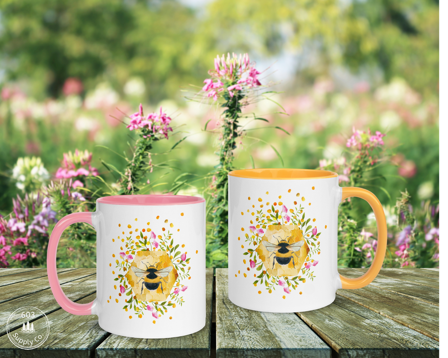 Bumble Bee White Glossy Mug