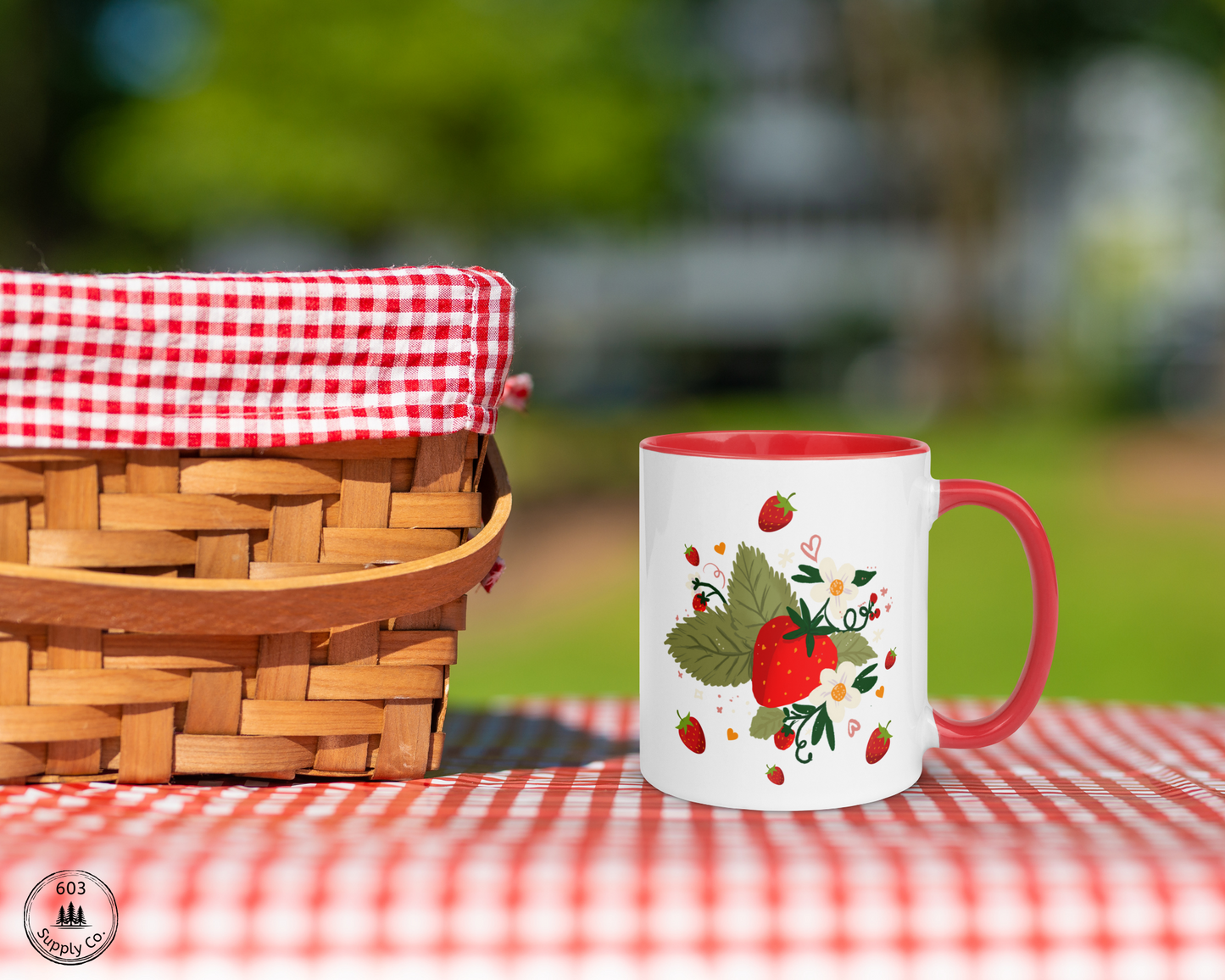 Strawberry Fields White Glossy Mug