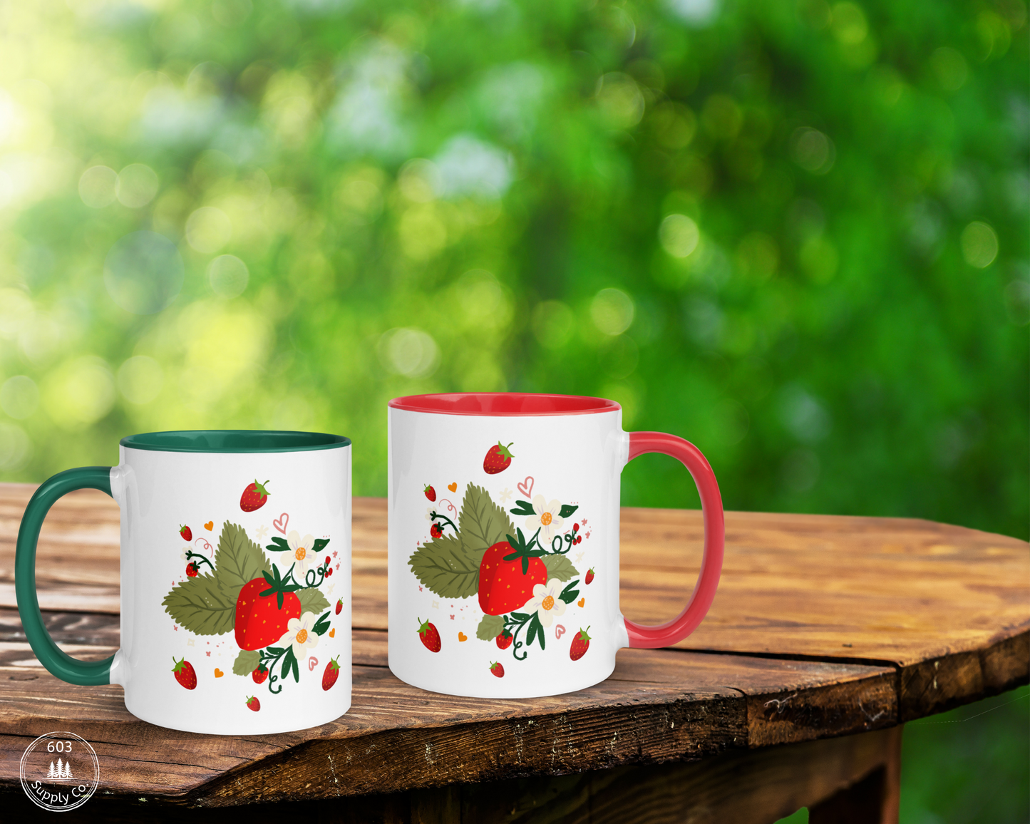 Strawberry Fields White Glossy Mug