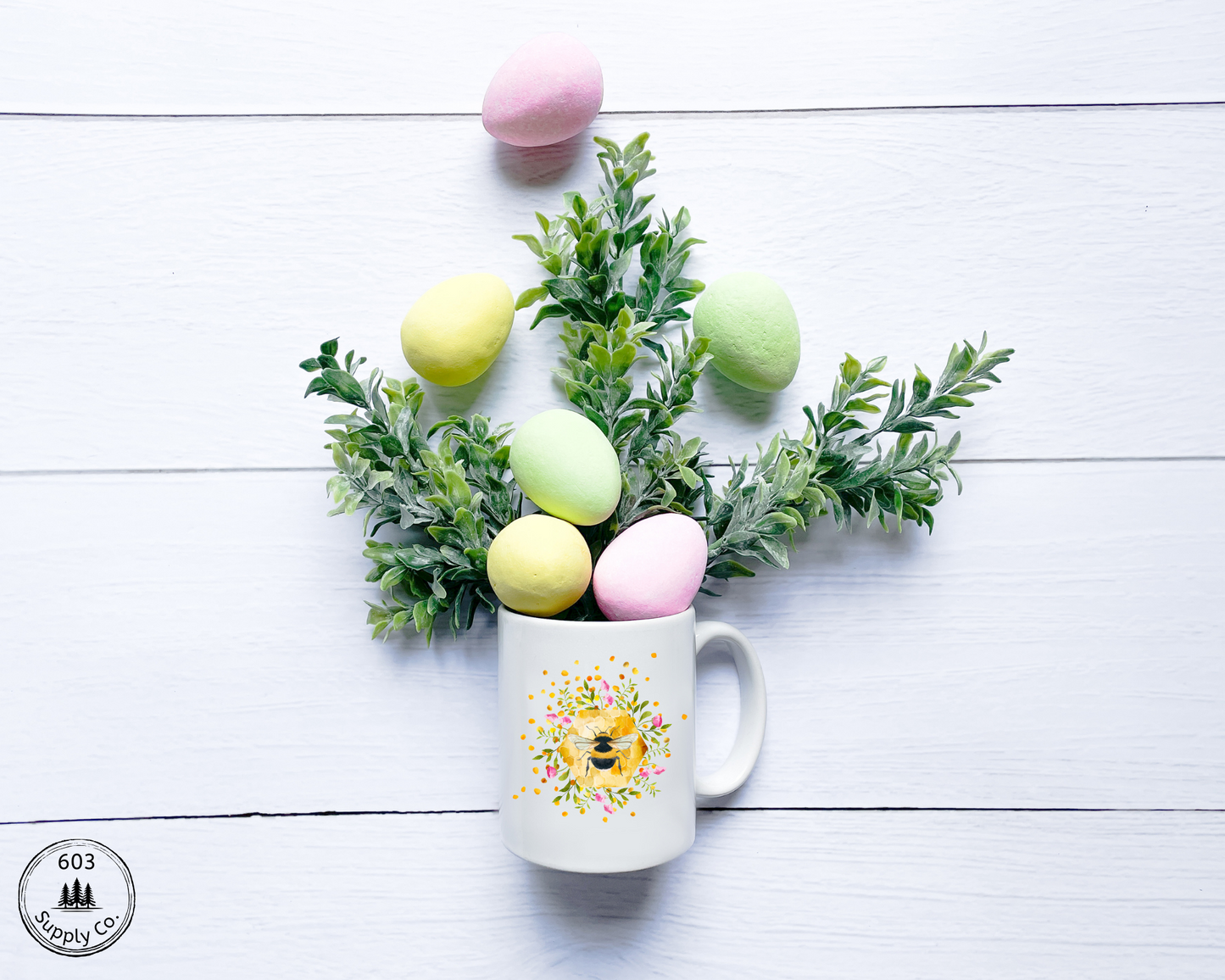 Bumble Bee White Glossy Mug