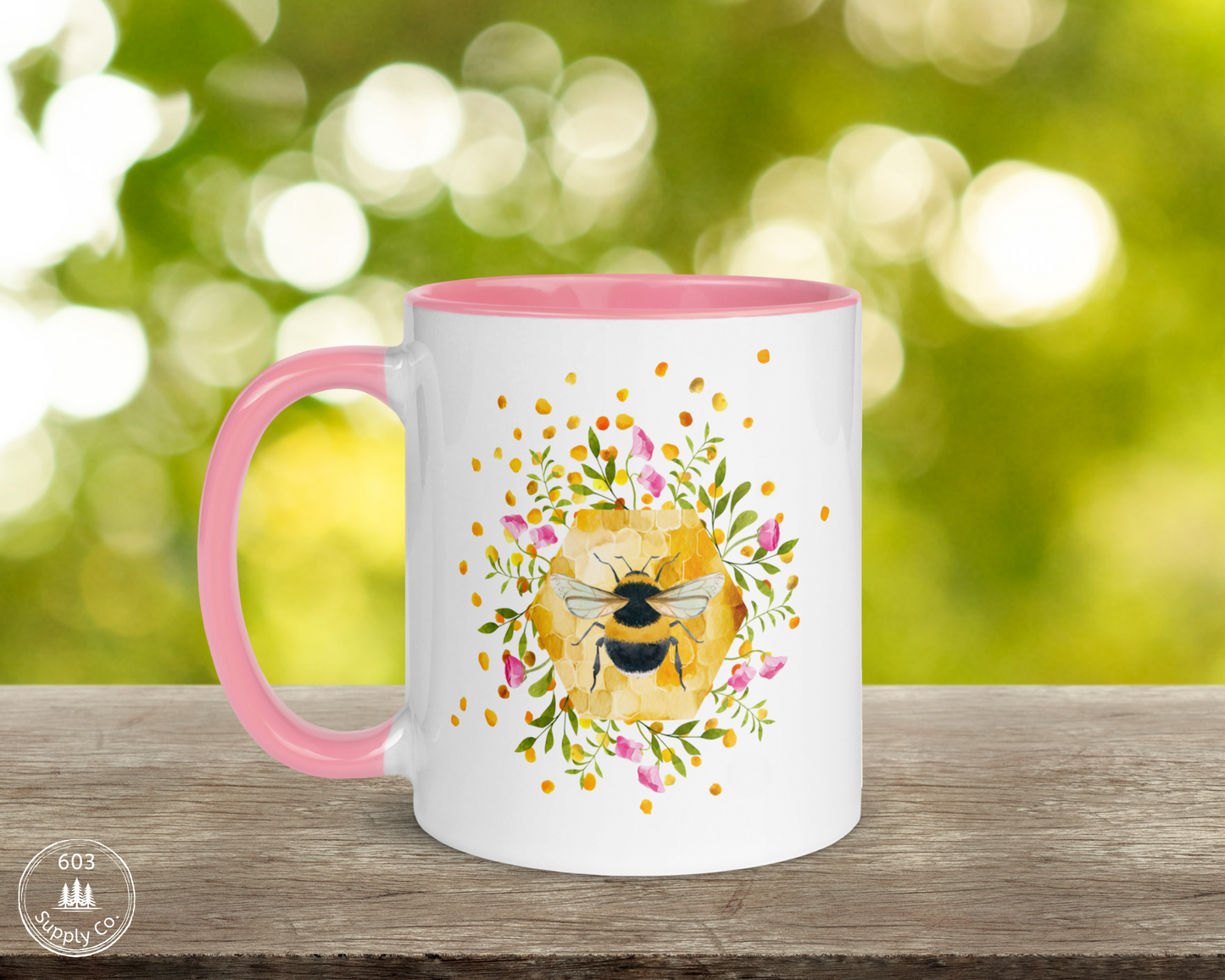 Bumble Bee White Glossy Mug