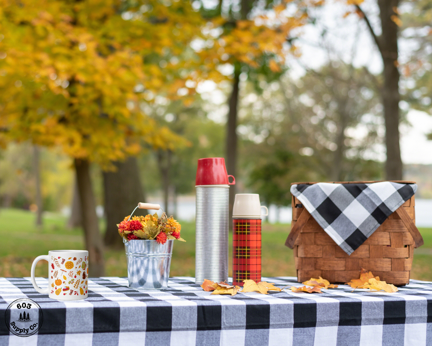 Cozy Autumn White Glossy Mug