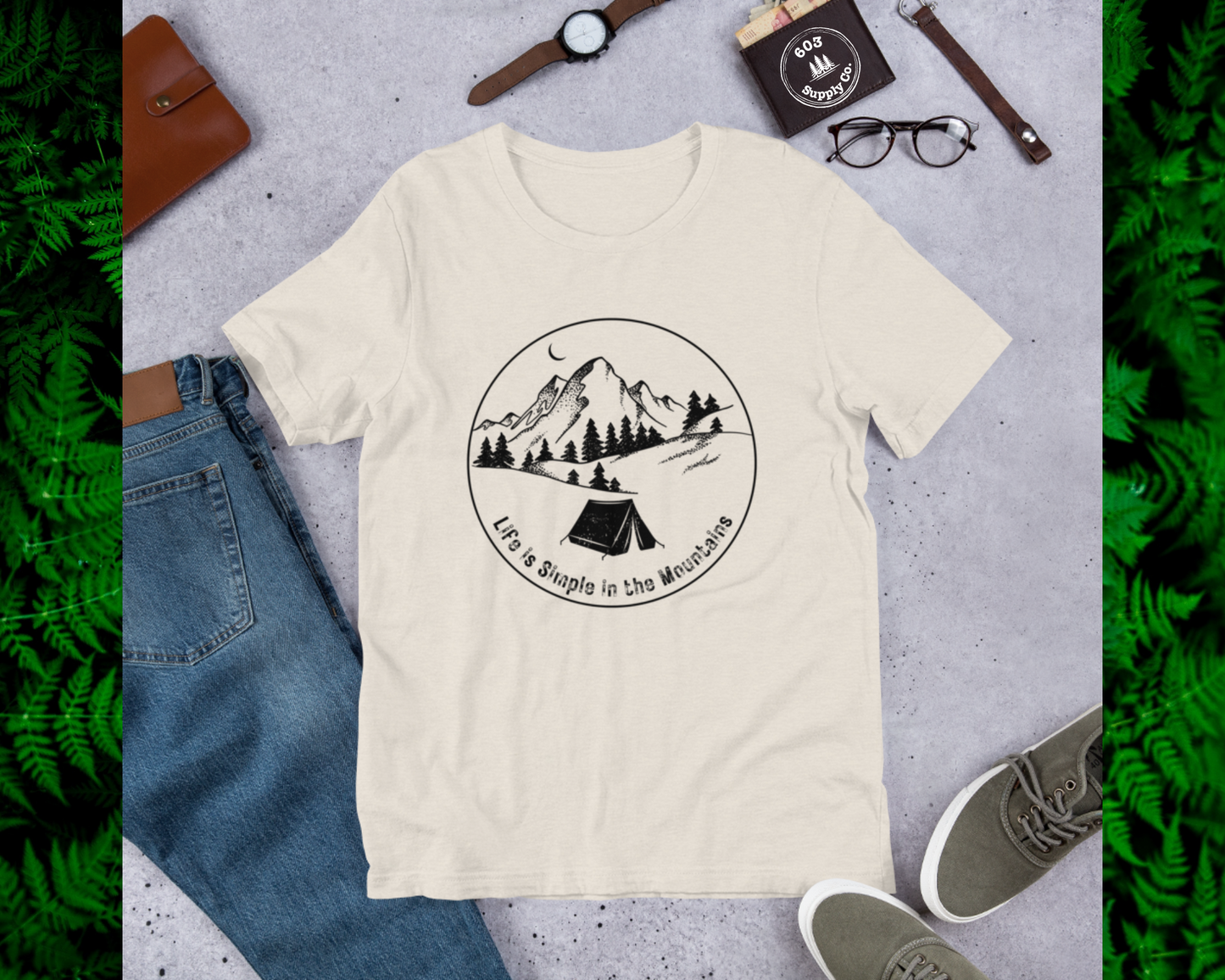 Life is Simple in the Mountains (Dark Graphic) - Unisex t-shirt