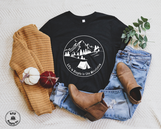 Life is Simple in the Mountains (Light Graphic) - Unisex t-shirt