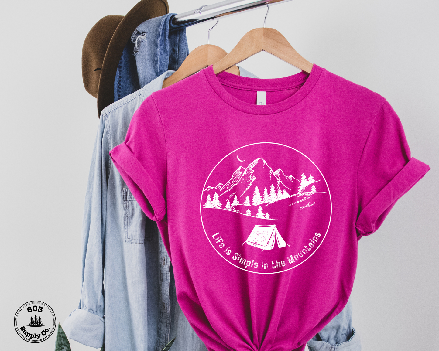 Life is Simple in the Mountains (Light Graphic) - Unisex t-shirt