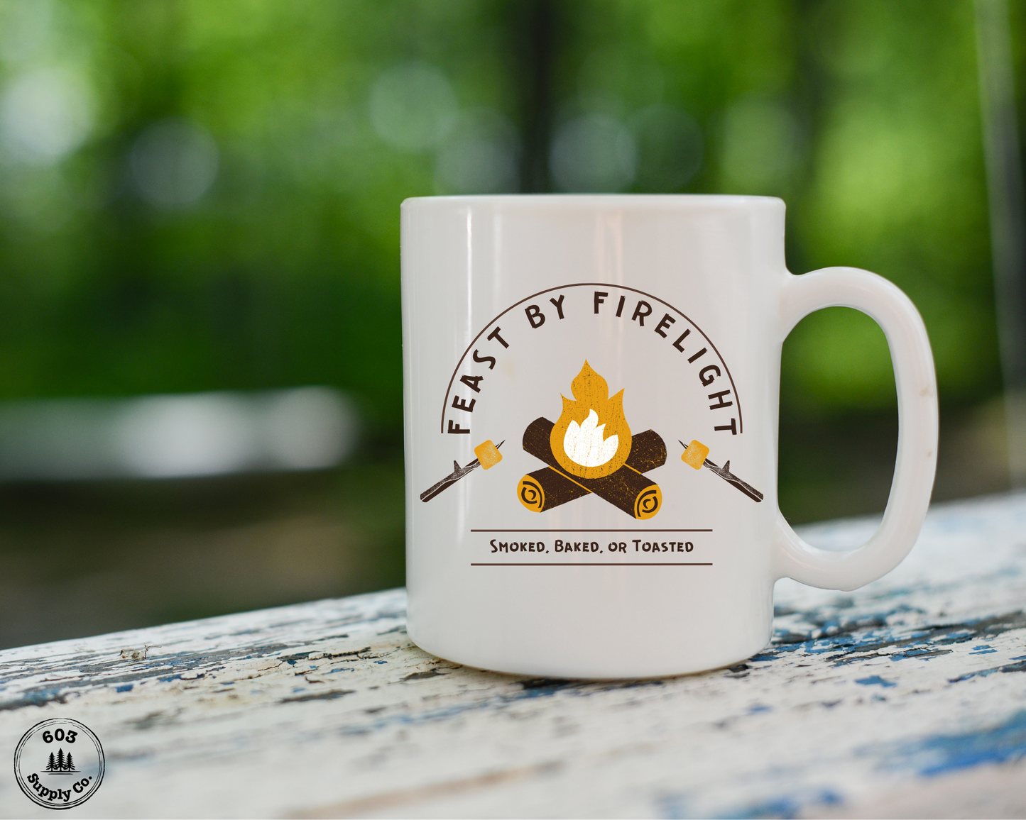 Feast by Firelight White Glossy Mug