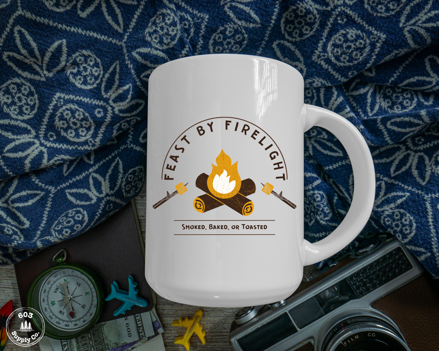 Feast by Firelight White Glossy Mug