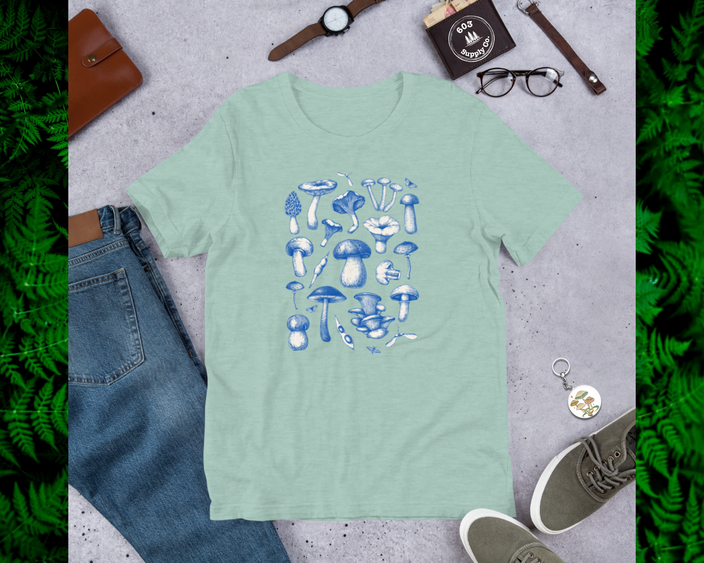 Mushroom Forager (Blue Graphic) - Unisex t-shirt