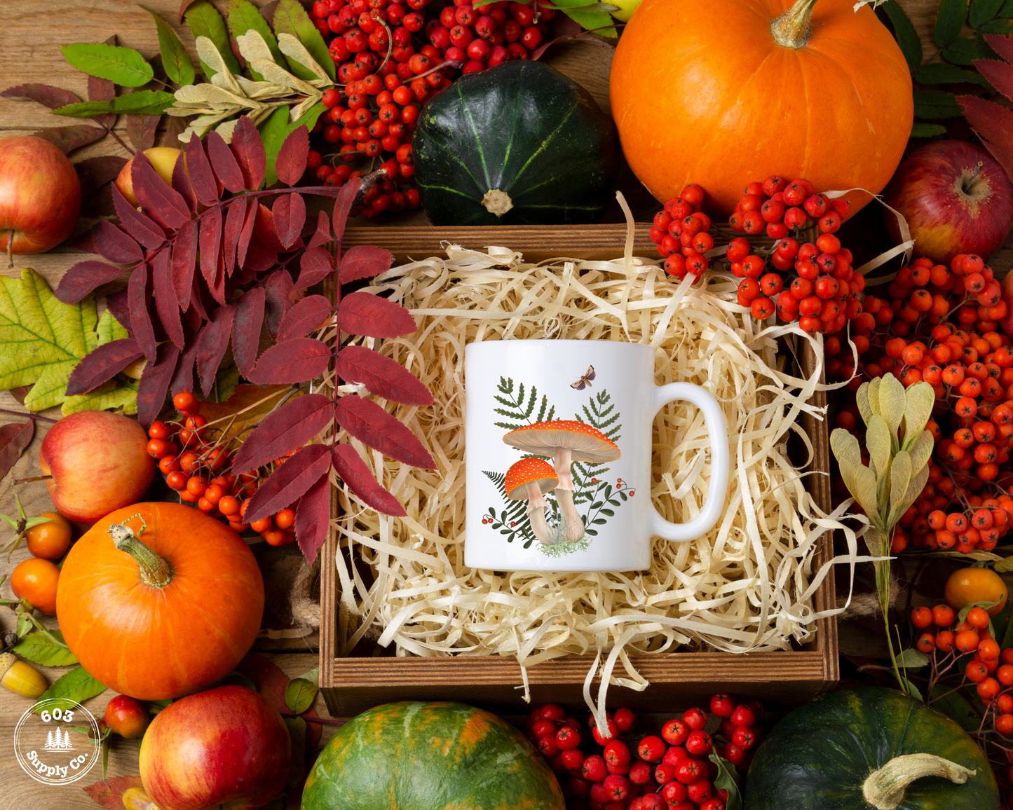 Fly Agaric Mushroom White Glossy Mug