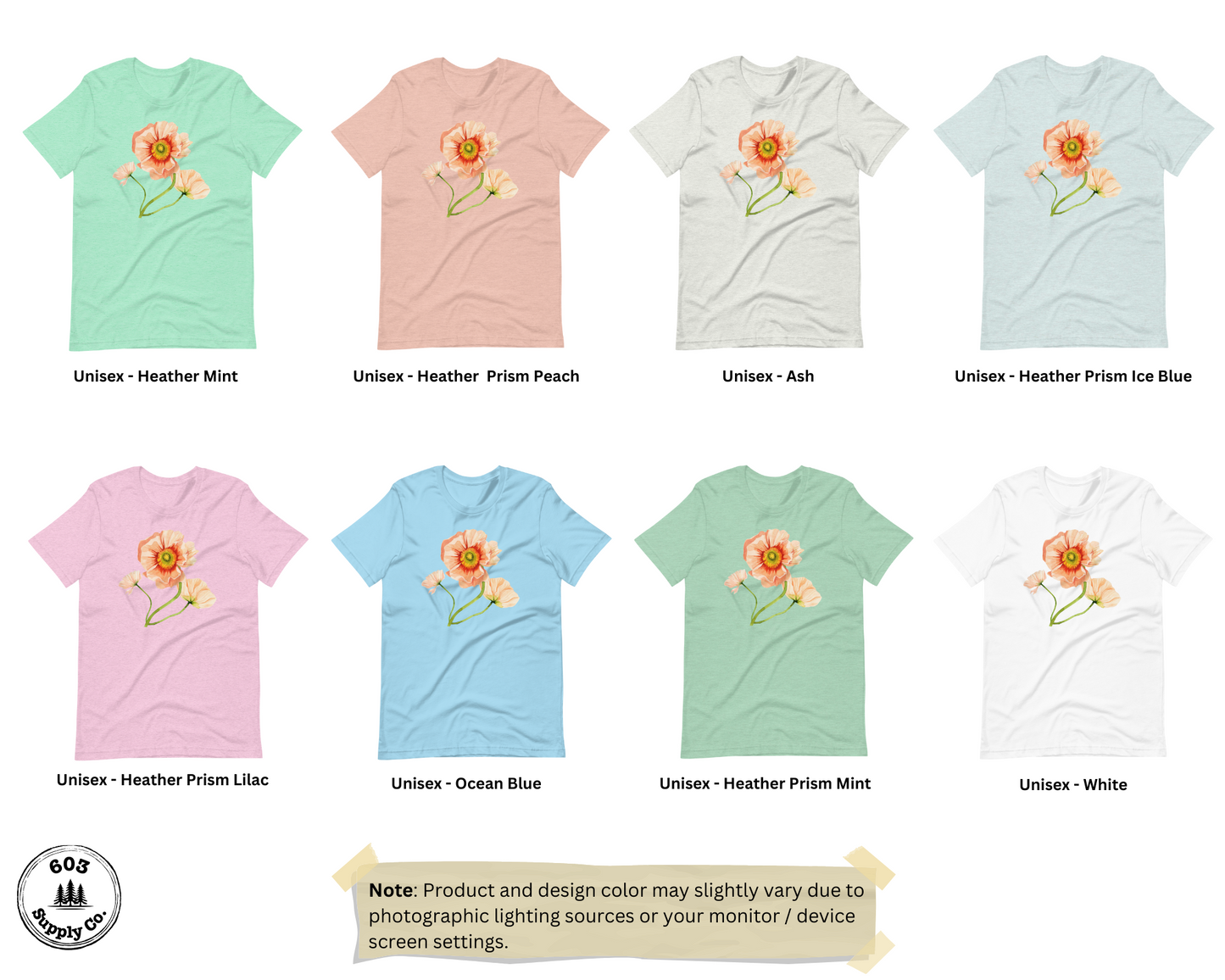 Peach Poppy Blossom - Unisex t-shirt