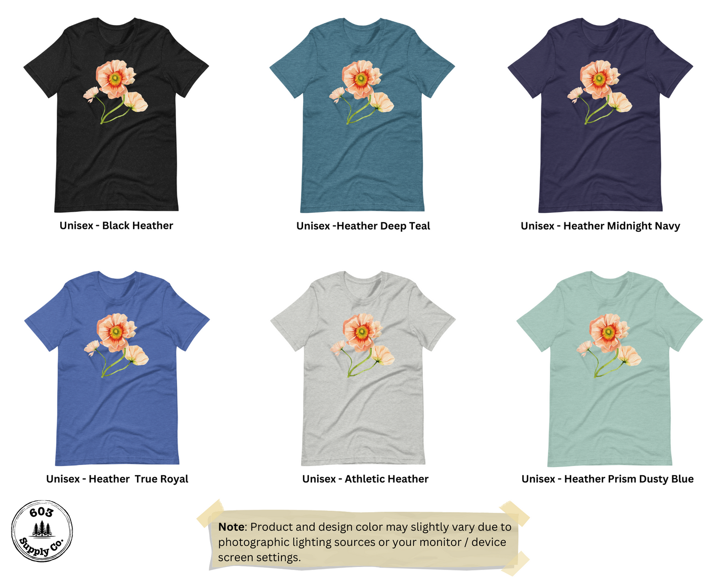 Peach Poppy Blossom - Unisex t-shirt