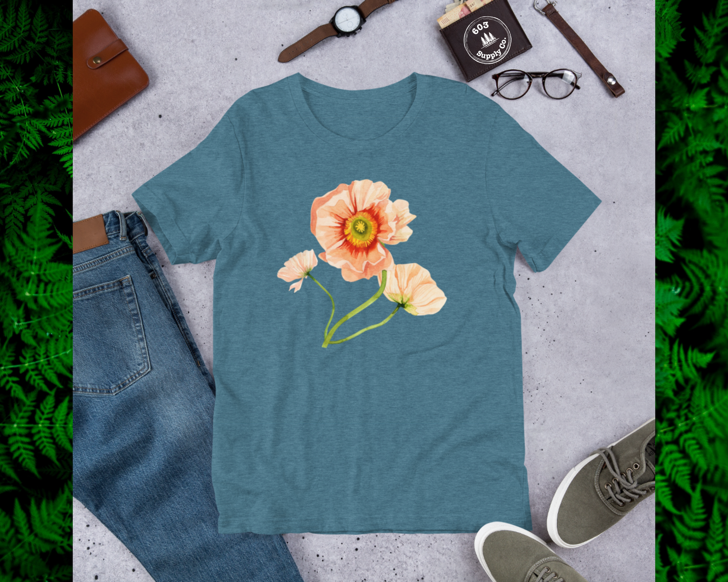 Peach Poppy Blossom - Unisex t-shirt