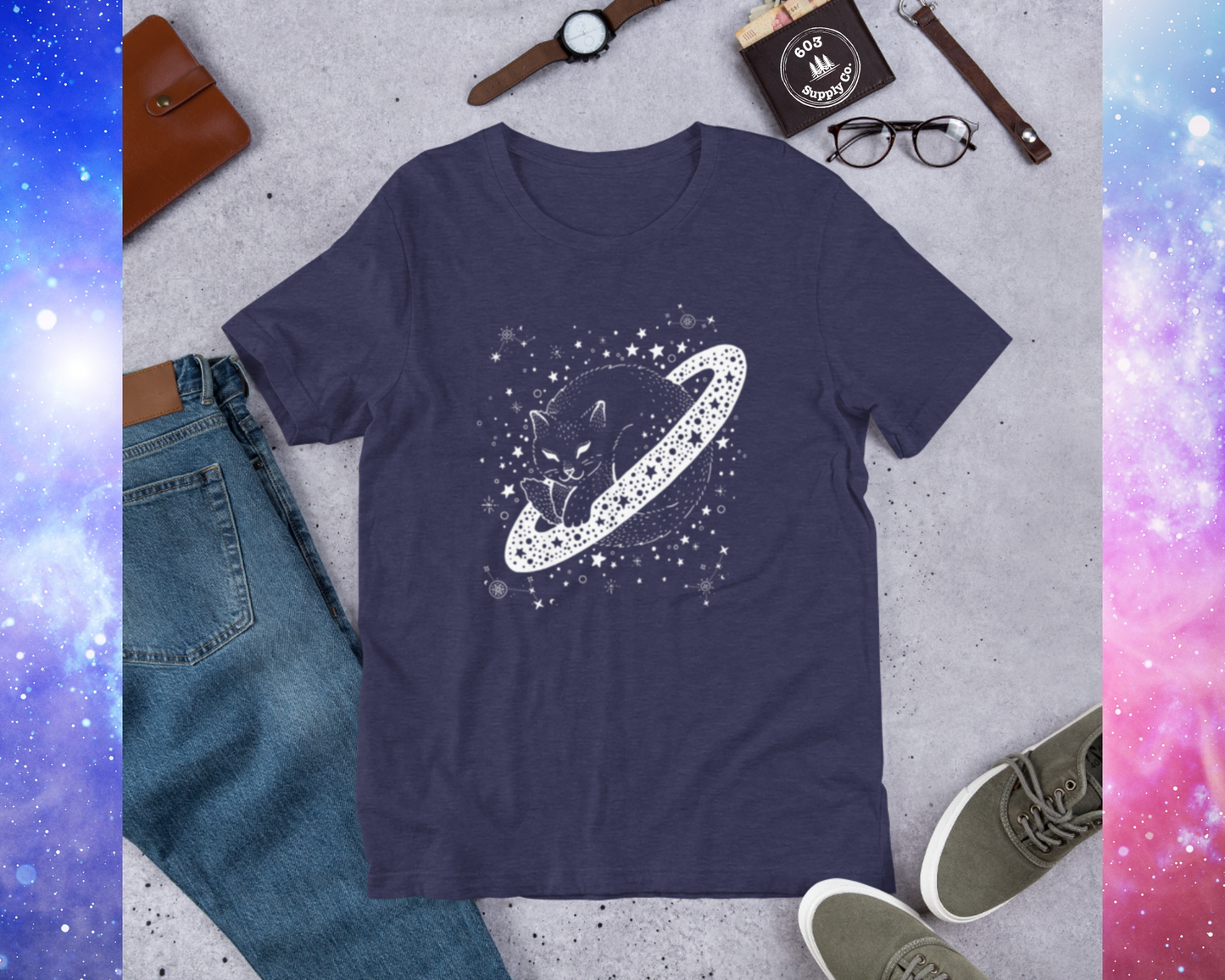 Space Cat (White Graphic) - Unisex t-shirt